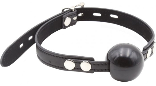 Силиконовый кляп-шар черного цвета фото 2