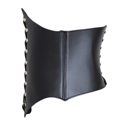 Черный корсет на шнуровке с открытой грудью фото 3