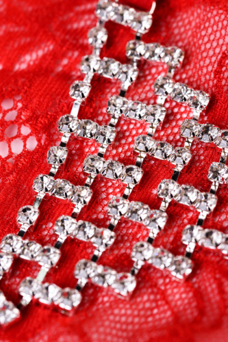 Трусики со стразами Joli Chantal красного цвета OS фото 4