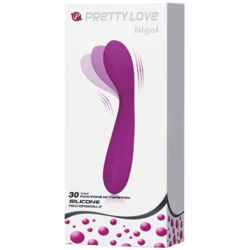 Мощный гибкий вибратор для зоны G Pretty Love Nigel пурпурный фото 9