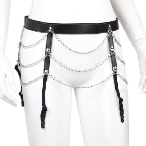 Пояс для чулок с металлическими цепочками фото 3