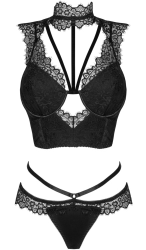 Сексуальный кружевной комплект со стрепами Obsidian S/M фото 7