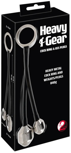 Эрекционное кольцо с металлическими грузиками Cock ring & Ass plugs фото 5