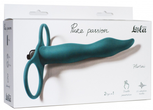 Вибронасадка для двойного проникновения Pure Passion Flirtini зеленая фото 3
