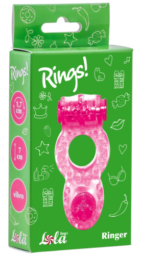 Тянущееся виброкольцо для эрекции Rings Ringer Pink фото 4