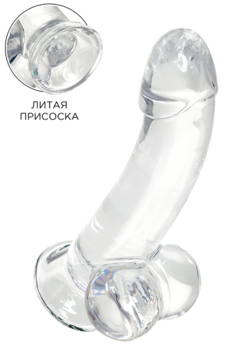 Реалистичный фаллоимитатор Toyfa Cryst 15 см прозрачный фото 3