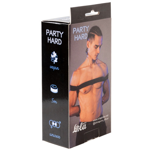 Черная веревка для бондажа Party Hard Do Not Disturb 5 м фото 7