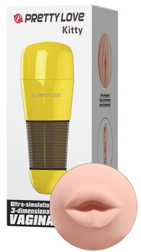 Мастурбатор-ротик в золотой колбе Pretty Love Kitty фото 8