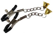 Зажимы для сосков с цепью и колокольчиком