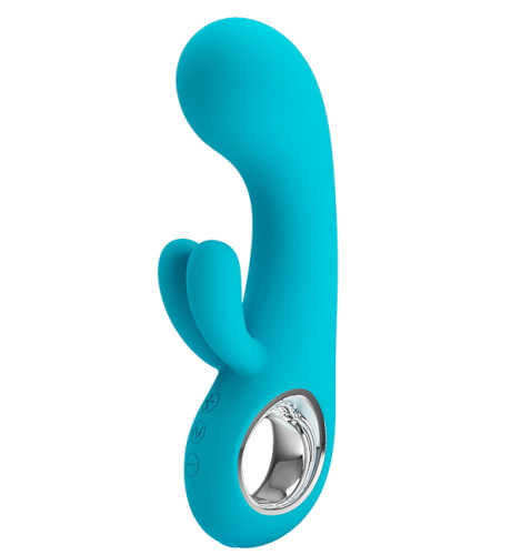Перезаряжаемый вибратор Pretty Love Chris с клиторальной стимуляцией, бирюзовый фото 3