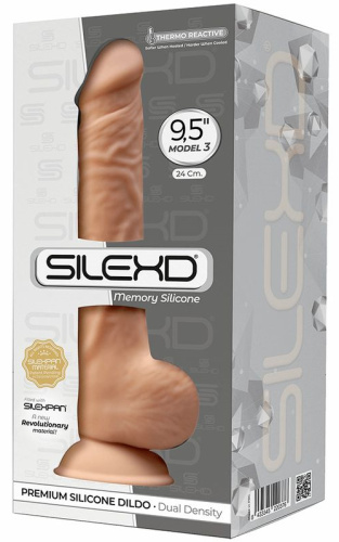 Фаллоимитатор с эффектом памяти SilexD Premium Dildo 24 см телесный фото 3