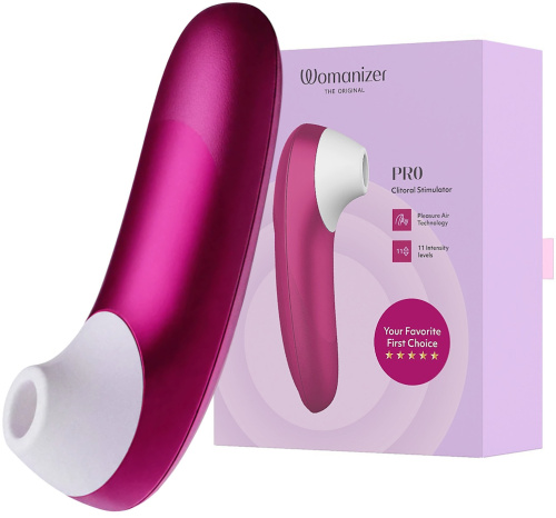 Бесконтактный вакуумно-волновой стимулятор клитора Womanizer Pro розовый