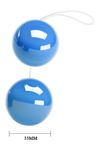 Анально-вагинальные шарики Twins Ball голубые фото 5
