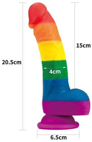 Радужный фаллоимитатор Prider Dildo 21 см фото 6