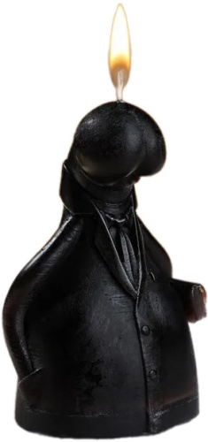 Черная фигурная свеча Глава 10 см фото 2