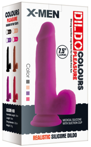 Классический фаллоимитатор фиолетового цвета X-Men 18 см фото 4