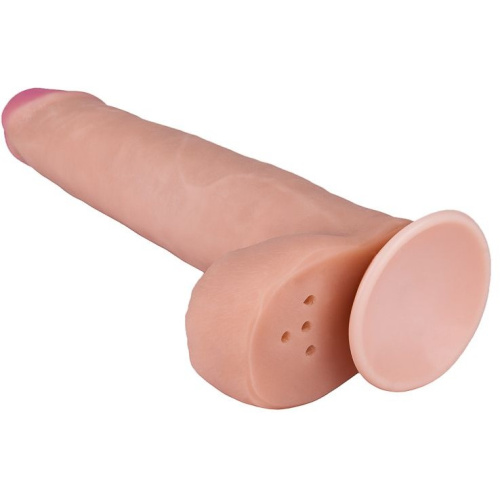 Реалистичный большой фаллос с мошонкой на присоске 19 см фото 5