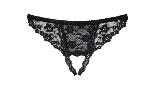 Черные трусики-стринги с доступом Letica S/M фото 3