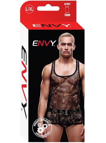 Мужская майка-борцовка в мелкую сетку Envy милитари L/XL фото 4