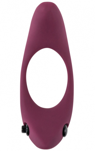 Эрекционное кольцо с двойной вибростимуляцией Pure Passion Lunar Wine Red фото 3