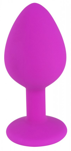 Фиолетовая силиконовая пробка с прозрачным кристаллом М фото 3