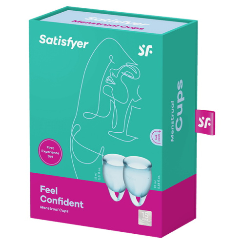 Набор менструальных чаш Satisfyer Feel Confident, голубой фото 11