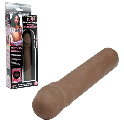 Увеличитель пениса 4 см из киберскина цвета корицы фото 2