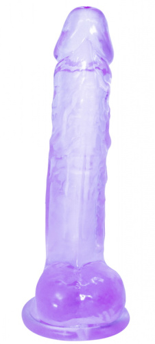 Прозрачный фаллос с мошонкой Intergalactic Rocket Purple фото 3