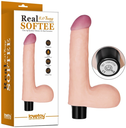Вибратор с мошонкой Real Softee 20 см