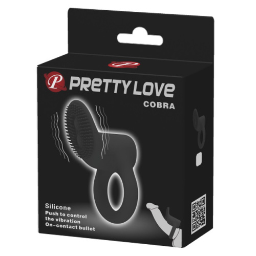 Виброкольцо с клиторальным стимулятором Pretty Love Cobra фото 7