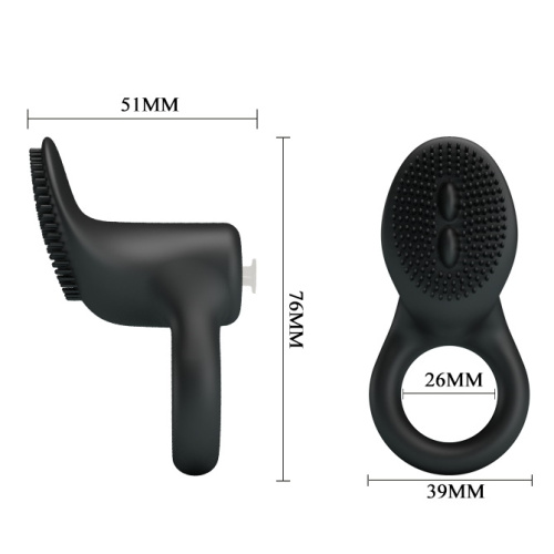 Виброкольцо с клиторальным стимулятором Pretty Love Cobra фото 4