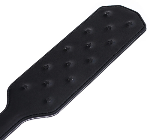Черный БДСМ пэдл с металлическими шипами 39 см фото 2