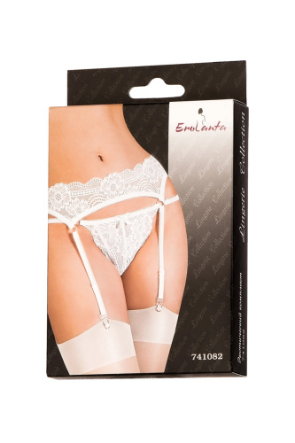 Эротический комплект: пояс для чулок и трусики кружевные белые фото 4