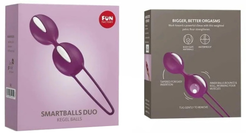 Шарики вагинальные Fun Factory SmartBalls Duo фиолетово-белый фото 9