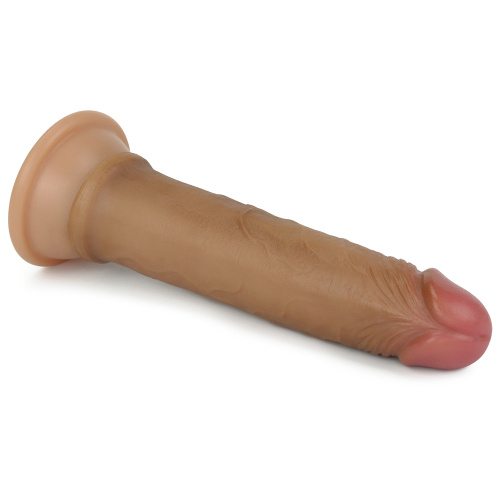 Фаллос на присоске 7 Dual-Layered Silicone Cock мулат фото 6