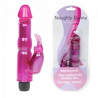 Вибратор с клиторальным стимулятором розового цвета