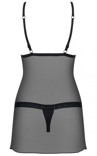 Соблазнительная полупрозрачная сорочка с трусиками-стрингами L/XL фото 6