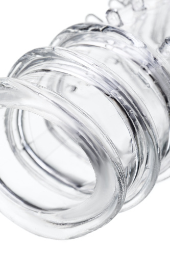 Прозрачная насадка на пенис с точечно-ребристым рельефом Toyfa Tark фото 6