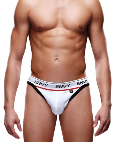 Мужские трусы-тонги на широкой резинке Envy белые S/M