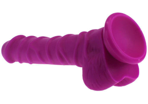 Рельефный фаллоимитатор пурпурного цвета X-Men 22 см фото 3