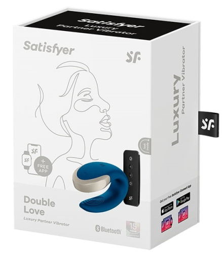 Смарт-стимулятор для пар Satisfyer Double Love голубой фото 6