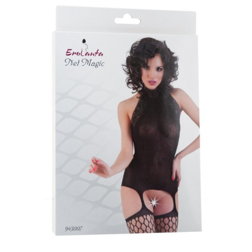 Черное платье с ажурным верхом S/L фото 3