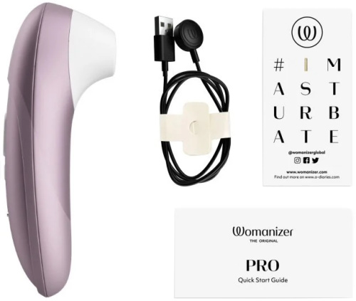 Бесконтактный вакуумно-волновой стимулятор клитора Womanizer Pro сиреневый фото 11