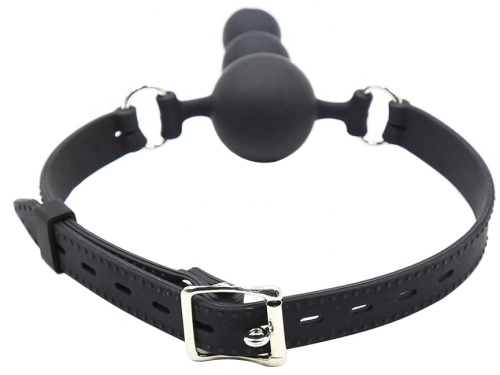 Силиконовый кляп-втулка черного цвета фото 2