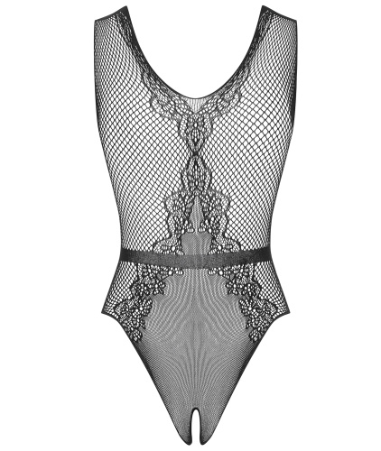 Элегантное черное боди-сетка с доступом S/L фото 4