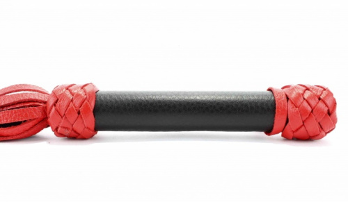 Черно-красная кожаная плеть с плетением турецкая голова фото 3