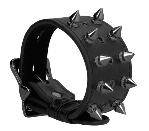 Черный браслет с металлическими шипами Ouch фото 4