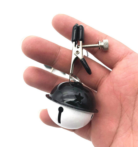 Зажимы для сосков с черно-белыми бубенчиками фото 2