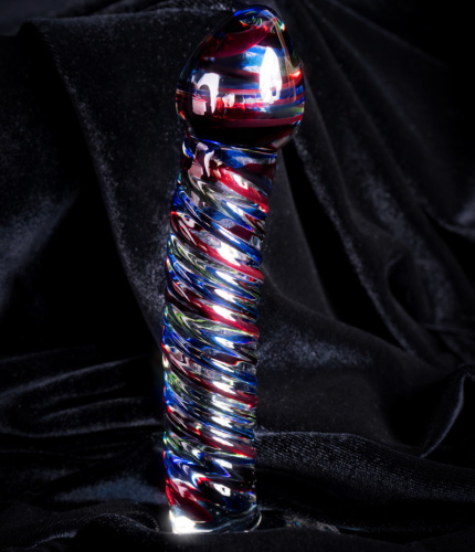 Ребристый фаллос из стекла Sexus Glass 17 см фото 9
