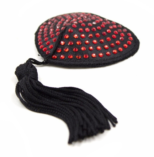 Пэстисы-сердечки со стразами и кисточками фото 2